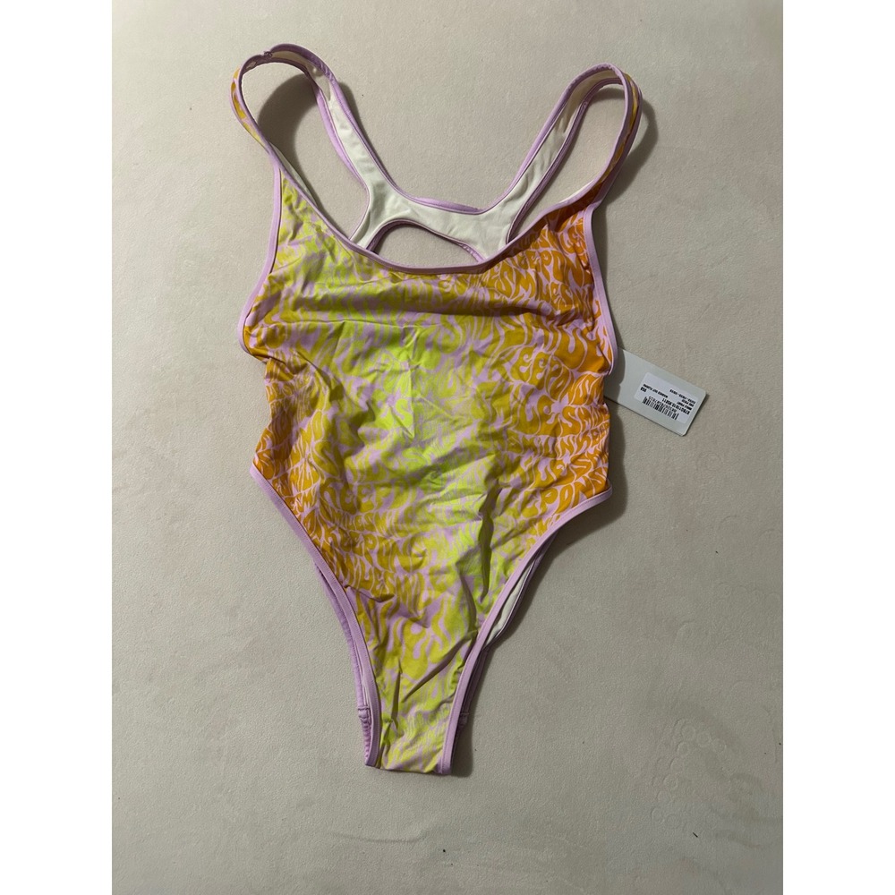 Stella McCartney Swimsuit Women XS Pink Yellow New Smile Print S7BG11610 - Picture 4 of 9